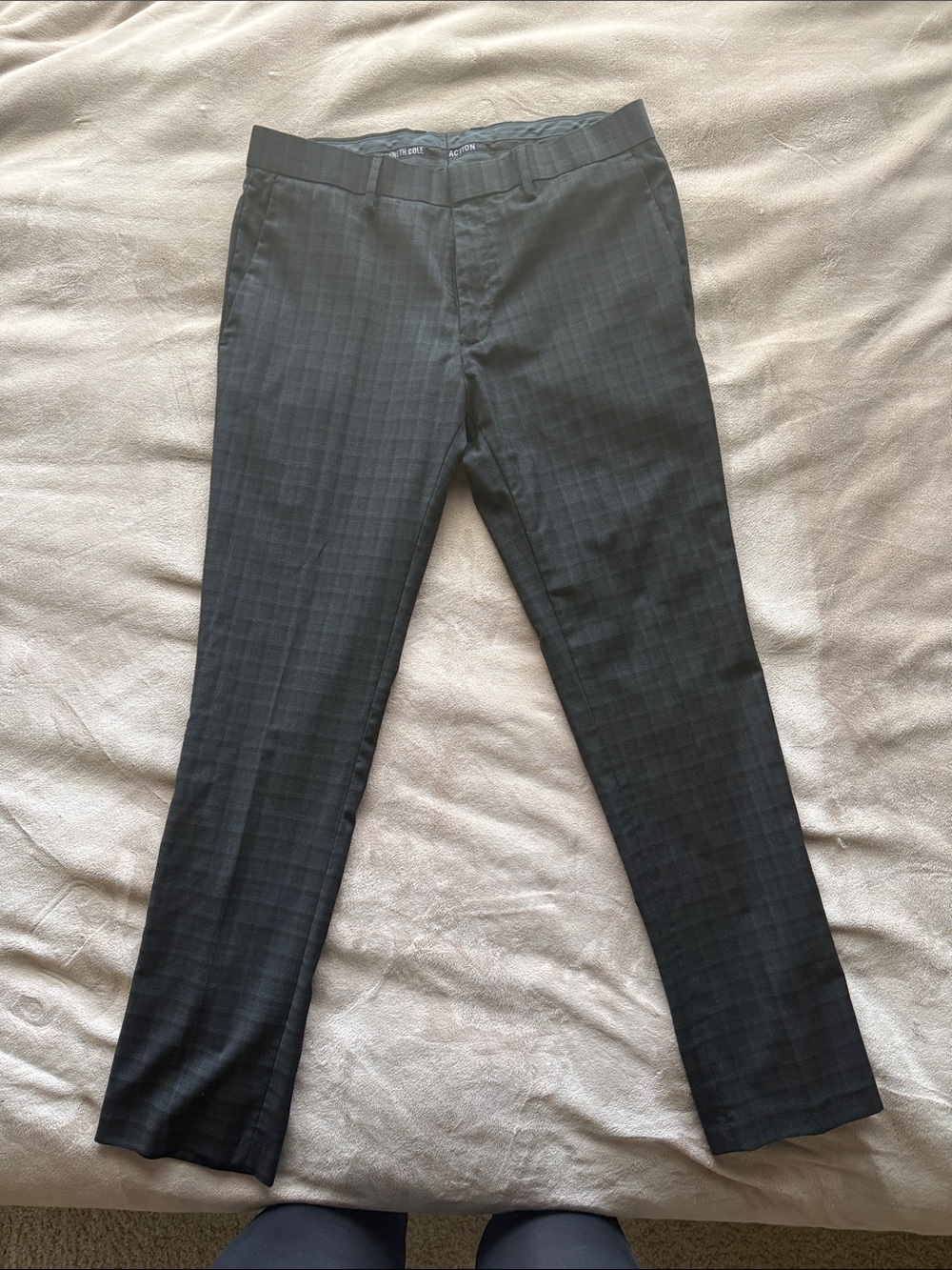 Kenneth Cole Reaction Charcoal Plaid Dress Pants